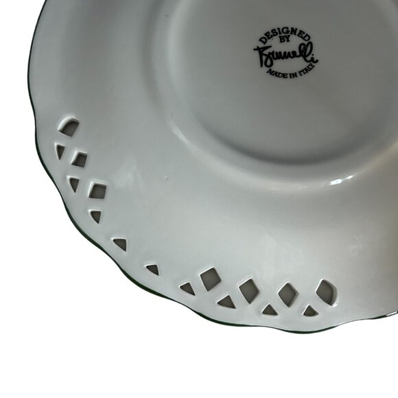 Brunelli Italy Tiffany Victorian Lattice Edge Dinner Plate 11.5 Gooseberry Fruit - Picture 11 of 14